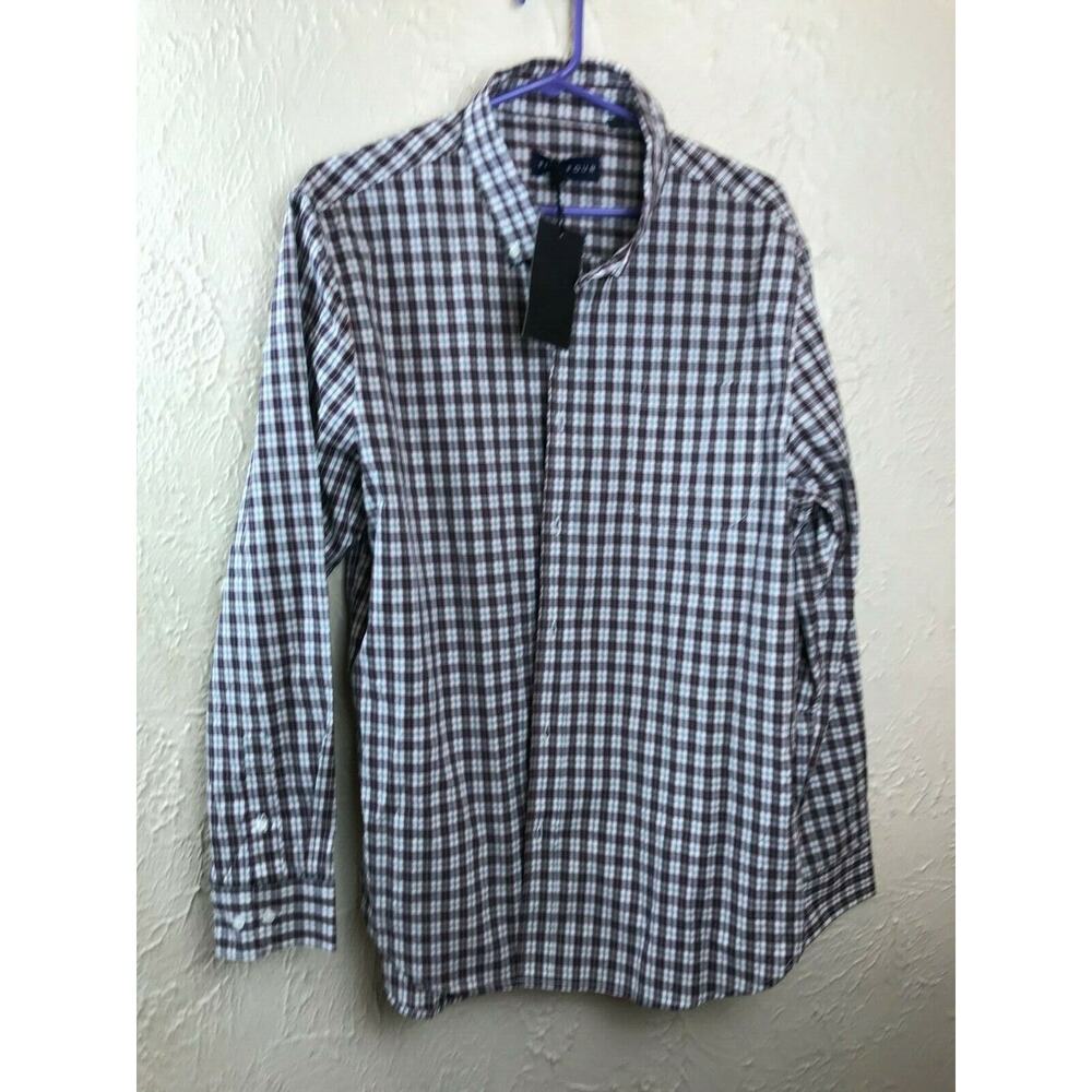 FIVE FOUR Shirt Mens XL Multicolor Check‎ Button Down Preppy Business Work NWT